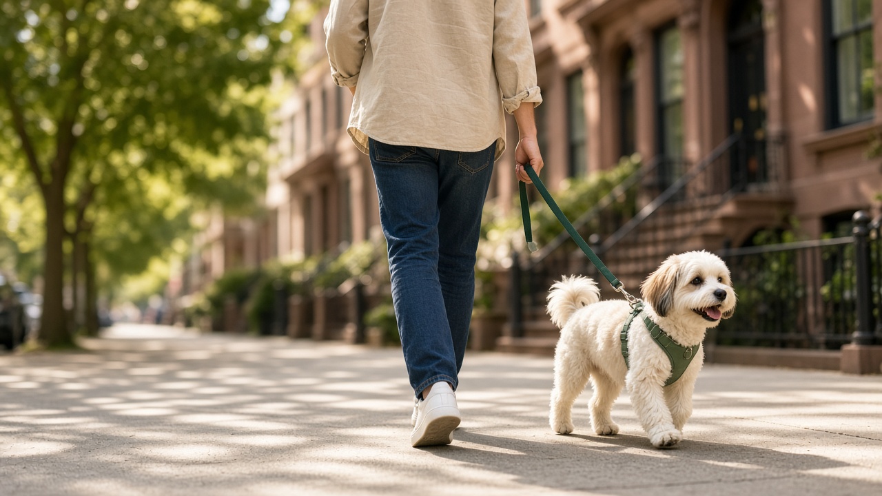 City Pups — dog on a sunny city walk